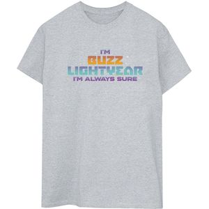 Disney Dames/Dames Lightyear Altijd Zeker Tekst Katoenen Vriendje T-shirt (S) (Sportgrijs)