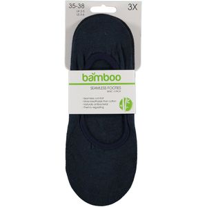 Apollo - Bamboe Sneaker Footies - Navy Blauw - 3-Pak - Maat 39/42 - Bamboe sokken - Footies unisex