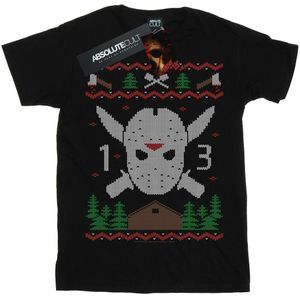 Friday 13th Kerst Fair Isle T-shirt Heren (3XL) (Zwart)