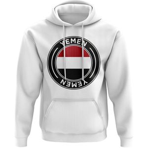 Yemen Football Badge Hoodie (White)