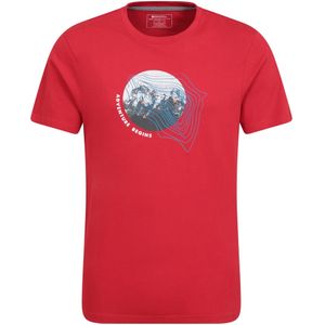 Mountain Warehouse Heren Avontuur Begint Biologisch Katoenen T-Shirt (XXS) (Rood)