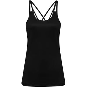 TriDri Vrouwen/dames Lasergesneden Spaghettiband Vest (XL) (Zwart)