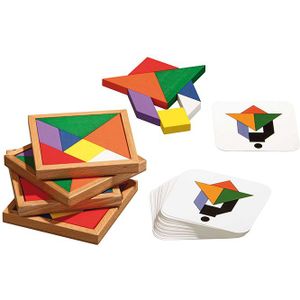 Speed Tangram Houten Vormenpuzzel (28 stukjes)