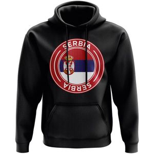 Serbia Football Badge Hoodie (Black)