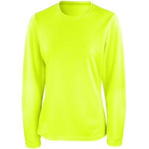 Spiro Dames/Dames Sport Quick-Dry Lange Mouwen Performance T-Shirt (XL) (Kalk groen)
