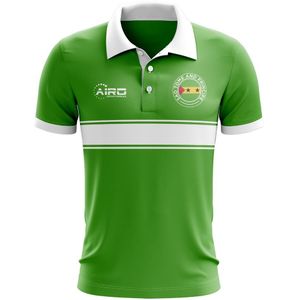 Sao Tome and Principe Concept Stripe Polo Shirt (Green)