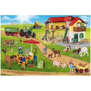 Schmidt Spiele Farm World boerderij en boerderijwinkel incl. origineel figuurtje (100 onderdelen)