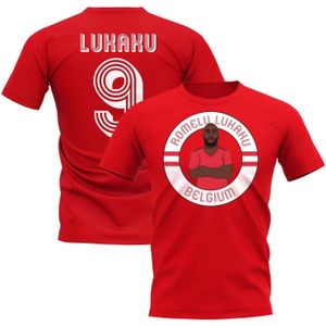 Romelu Lukaku Belgium Illustration T-Shirt (Red)