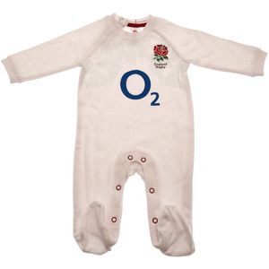 England RFU Baby 2023-2024 Slaappak (9-12 Monate (Baby)) (Wit/rood)