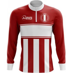 Peru Concept Football Half Zip Midlayer Top (Red-White)