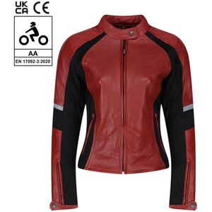 Motogirl Fiona Red Leather Jacket size XL