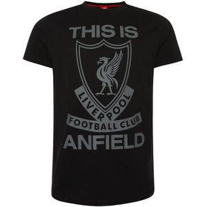 Liverpool FC Heren t-shirt This Is Anfield (M) (Zwart/Grijs)