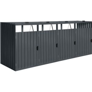 AXI Owen Containerombouw van Metaal Antraciet | Kliko ombouw voor 4 containers - Max. 240 - 960L | Container Ombouw met Uitstekende Ventilatie