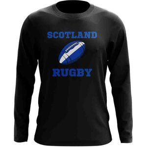 Scotland Rugby Ball Long Sleeve Tee (Black)