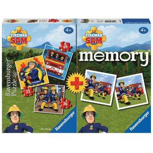Puzzel Ravensburger - Brandweerman Sam + Memory, 25/36/49 stukjes, + memoryspel