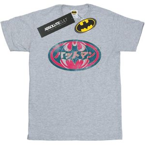 DC Comics Meisjes Batman Japans Logo Rood Katoenen T-Shirt (152-158) (Sportgrijs)