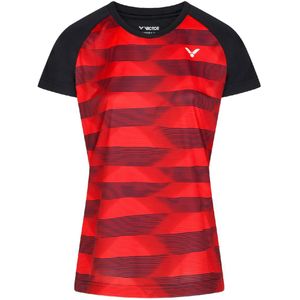 Victor T-shirt T-34102 CD Black/Red Dames Shirt