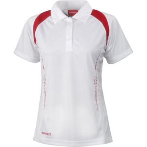 Spiro Dames/dames Sport Team Spirit Performance Polo Shirt (Large) (Wit/rood)