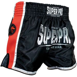 Super Pro Stripes Kickboks broekje Zwart/Rood/Wit - S