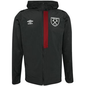 Umbro Heren 23/24 West Ham United FC Hooded Jacket (M) (Zwart/Nieuw Claret)