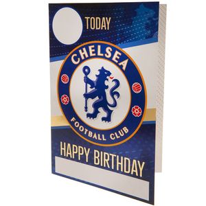 Chelsea FC Verjaardagskaart Met Stickers (22cm x 15cm) (Blauw/Goud/Wit)
