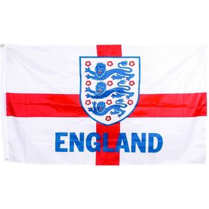 England FA Crest Vlag (91,44 cm x 152,4 cm) (Wit/Rood/Blauw)