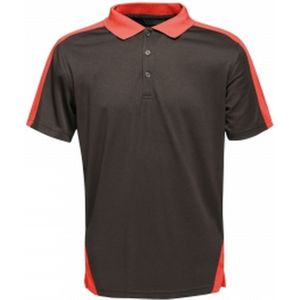 Regatta Herencontrast Coolweave Polo Shirt (S) (Zwart/Klassiek Rood)