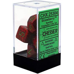 Chessex CHX25304 Speckled Strawberry Polyhedral 7-Die Set