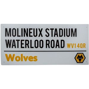 Wolverhampton Wanderers FC Molineux Stadion Crest Straatnaambord (One Size) (Wit)