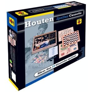 Houten spellen cassette 10-in-1 36 cm