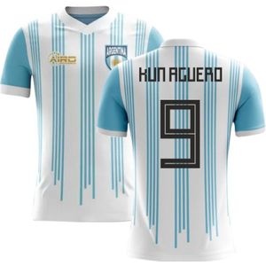 2022-2023 Argentina Home Concept Football Shirt (Kun Aguero 9) - Kids
