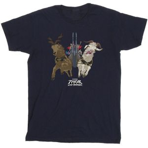 Marvel Heren Thor Liefde en Donder Vikingschip T-Shirt (5XL) (Marineblauw)
