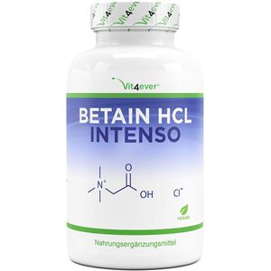 Betaïne HCL | 695mg | Met pepsine & bittergentiaan | Volledig spectrum | Spijsverteringsenzymen | 240 Capsules | Vit4ever