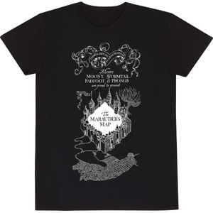 Harry Potter Unisex volwassen Marauders Kaart T-shirt (S) (Zwart)