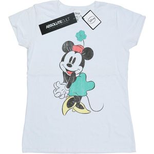 Disney Dames/Dames Minnie Mouse Shamrock Hat Katoenen T-Shirt (XXL) (Wit)