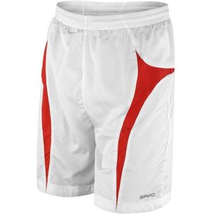 Spiro Volwassen uniseks Team Micro-Lite Mesh Voering Shorts (XL) (Wit/rood)