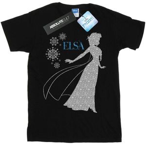Disney Jongens Frozen Elsa Kerst Silhouet T-Shirt (116) (Zwart)