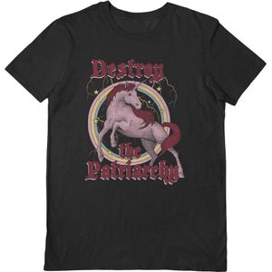 Thiago Correa Unisex volwassen Destroy The Patriarchy T-Shirt (L) (Zwart)
