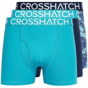 Crosshatch Heren Lynol Boxershorts (Pack of 3) (M) (Teal)