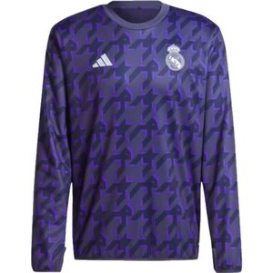 Adidas Real Madrid 23/24 Long Sleeve T-shirt Pre Match Blauw L