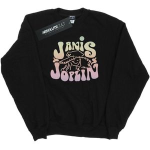 Janis Joplin Sweatshirt met pastel logo voor meisjes (152-158) (Zwart)