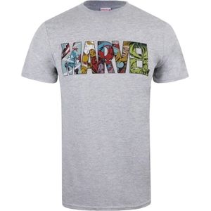 Marvel Mens Comic Strip Logo T-Shirt