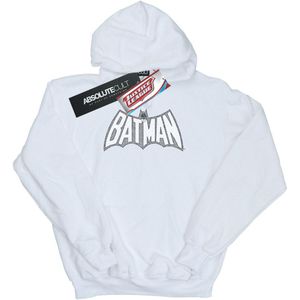 DC Comics Dames/Dames Batman Retro Crackle Logo Hoodie (L) (Wit)