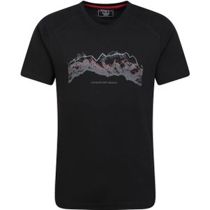 Mountain Warehouse Heren Tech Mountains Organic T-Shirt (XXS) (Zwart)
