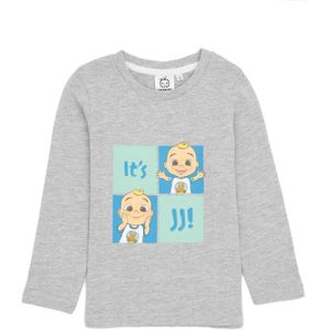 Cocomelon Jongens Baby JJ T-shirt met lange mouwen (92) (Grijs)