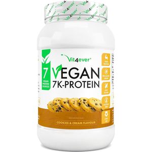 Vegan proteïne poeder 7k | cookies & cream smaak | 1kg | 7 veganistische eiwitbronnen | Vit4ever