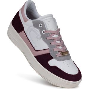 Cruyff Campo Low Lux sneakers dames - Wit / Bordeaux