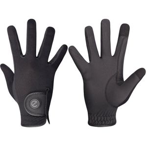 eQUEST GripPro X-LITE Lightweight Equestrian Gloves - Black - Plain Cuff