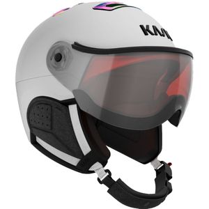 Kask Chrome Wit/Regenboog - Skihelm met Vizier  - Meekleurend Vizier (☁/❄/☀) Cat.1-2