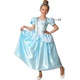 Kostuum Prinses Blauw Fantasie Maat 10-12 Jaar
